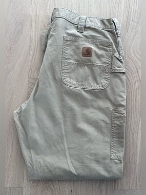 Carhartt Dungaree Fit Distressed Canvas Carpenter Pants B151 DKH - Size 40x32